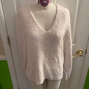 Overstitch Textured V-Neck Sweater